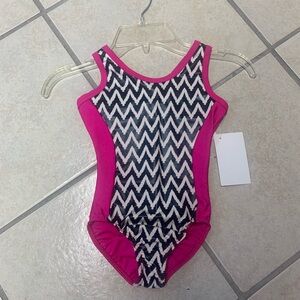 Childs Size 4 Chevron Dance Or Gymnastics Bodysuit Leotard NWT